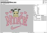 Nike Sonny Cow Embroidery File 6 sizes