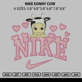 Nike Sonny Cow Embroidery File 6 sizes