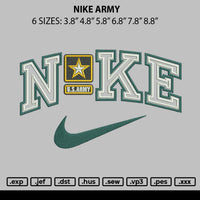 Nike Army Embroidery File 6 sizes