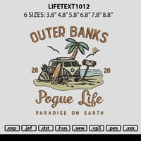 Lifetext1012 Embroidery File 6 sizes
