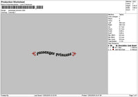 Passengertext Embroidery File 6 sizes