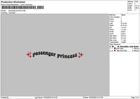 Passengertext Embroidery File 6 sizes