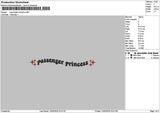 Passengertext Embroidery File 6 sizes