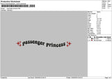 Passengertext Embroidery File 6 sizes