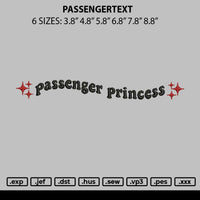 Passengertext Embroidery File 6 sizes
