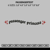Passengertext Embroidery File 6 sizes
