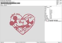 Mickeylove Line Embroidery File 6 sizes