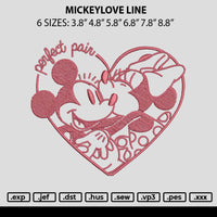 Mickeylove Line Embroidery File 6 sizes