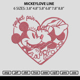 Mickeylove Line Embroidery File 6 sizes
