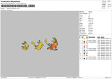 Pikachu Evolution Embroidery File 6 sizes