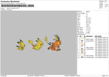 Pikachu Evolution Embroidery File 6 sizes