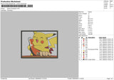 Pikachu Rectangle Embroidery File 6 sizes