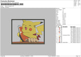 Pikachu Rectangle Embroidery File 6 sizes