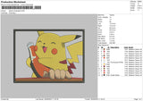 Pikachu Rectangle Embroidery File 6 sizes