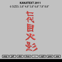 Kanjitext 2911 Embroidery File 6 sizes