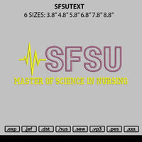 Sfsutext Embroidery File 6 sizes