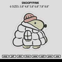 Snoopypink Embroidery File 6 sizes
