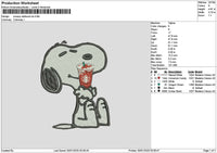 Snoopy Starbuck 02 Embroidery File 6 sizes