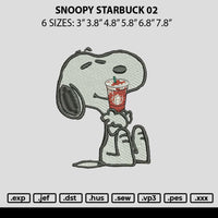 Snoopy Starbuck 02 Embroidery File 6 sizes