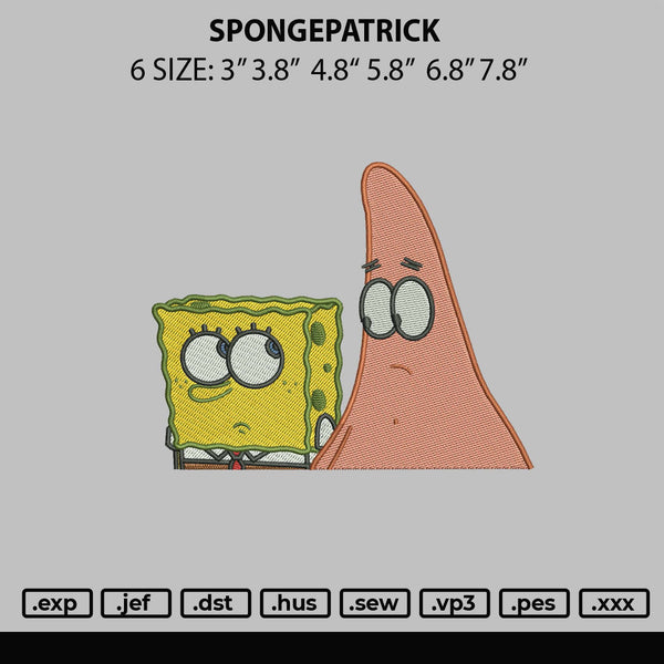 Spongepatrick Embroidery File 6 sizes