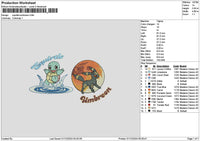 Squirtleumbreon Embroidery File 6 sizes