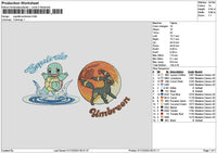Squirtleumbreon Embroidery File 6 sizes