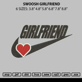 Swoosh Girlfriend Embroidery File 6 sizes