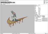Swoosh Bunny Melt 01 Embroidery File 6 sizes