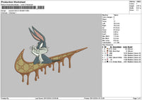 Swoosh Bunny Melt 01 Embroidery File 6 sizes