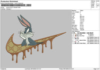 Swoosh Bunny Melt 01 Embroidery File 6 sizes