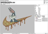 Swoosh Bunny Melt 01 Embroidery File 6 sizes