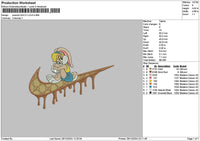 Swoosh Bunny Melt 02 Embroidery File 6 sizes