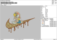 Swoosh Bunny Melt 02 Embroidery File 6 sizes