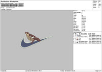 Swoosh Bird 01 Embroidery File 6 sizes