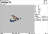 Swoosh Bird 01 Embroidery File 6 sizes