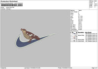 Swoosh Bird 01 Embroidery File 6 sizes