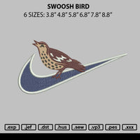 Swoosh Bird 01 Embroidery File 6 sizes