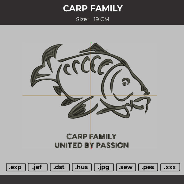 Carp Family Embroidery File