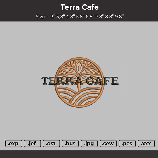Terra Cafe Embroidery fIle Design