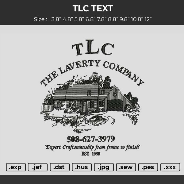 Tlctext Embroidery File 6 sizes