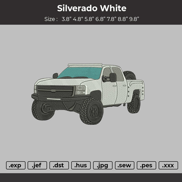 White Truck 0907 Embroidery File 6 sizes