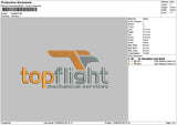 Toptext Embroidery File 6 sizes