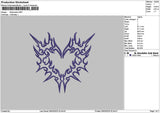 Tribal Heart Embroidery File 6 sizes