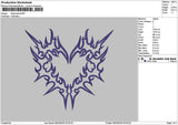 Tribal Heart Embroidery File 6 sizes