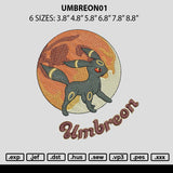 Umbreon01 Embroidery File 6 sizes