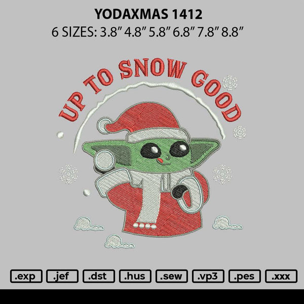 Yodaxmas 1412 Embroidery File 6 sizes