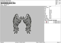 Wings Outline 02 Embroidery File 6 sizes