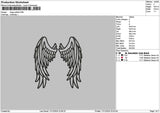Wings Outline 02 Embroidery File 6 sizes