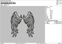 Wings Outline 02 Embroidery File 6 sizes