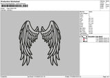 Wings Outline 02 Embroidery File 6 sizes